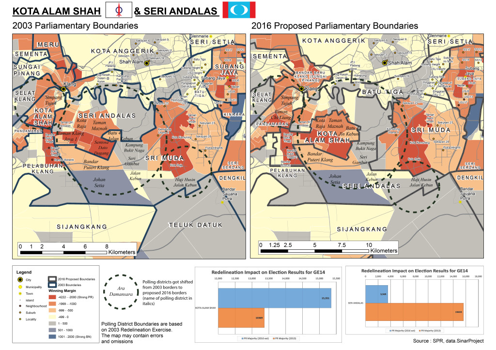 Comparing 2003 and 2016 political boundaries and implications on electoral outcome